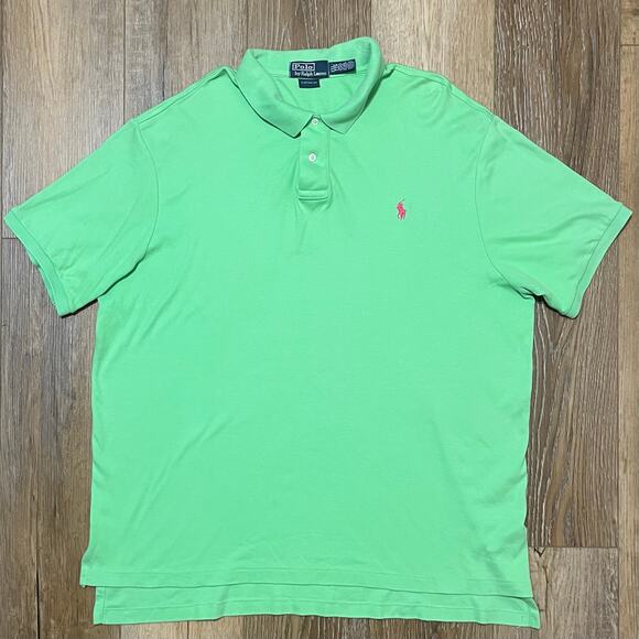 Polo Ralph Lauren Other - Vintage Polo Ralph Lauren Polo Shirt Size XXL Neon Green Rugby Preppy 90s Pony